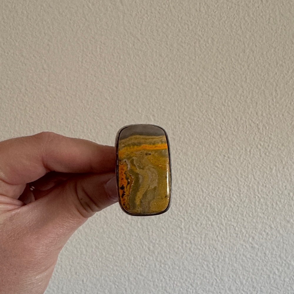 Unique Stone Ring with Earthy Tones